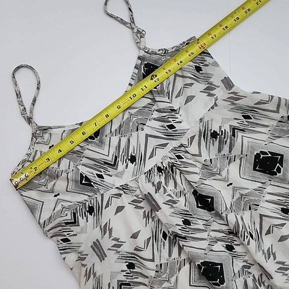 Volcom Asymmetrical Dress Adjustable Spaghetti Straps Patterned Cotton  Size M - Picture 12 of 12